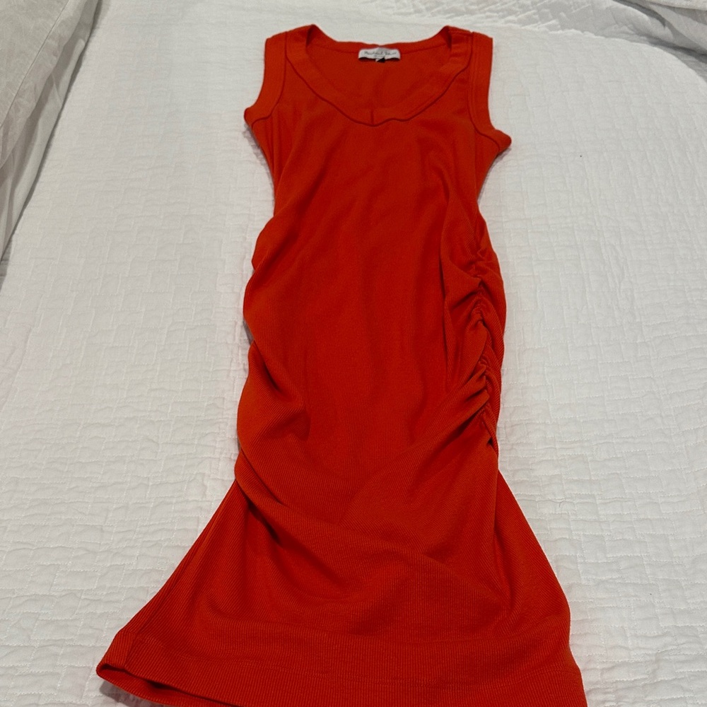 Elegant Orange Sleeveless Dress
